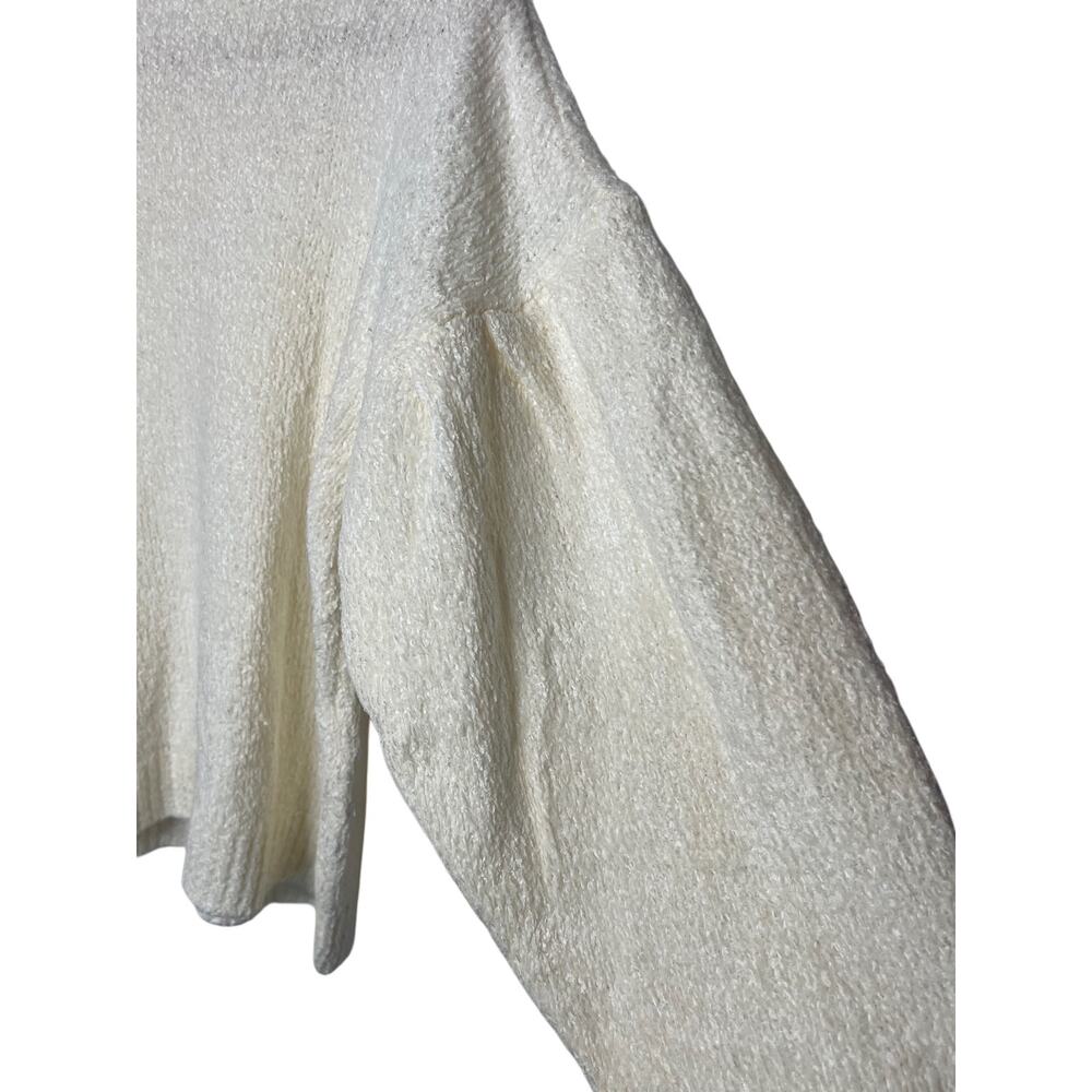 NWT Asos Ivory Cream Boucle Long Sleeve Crew Neck Relaxed Fit Knit Sweater 6
